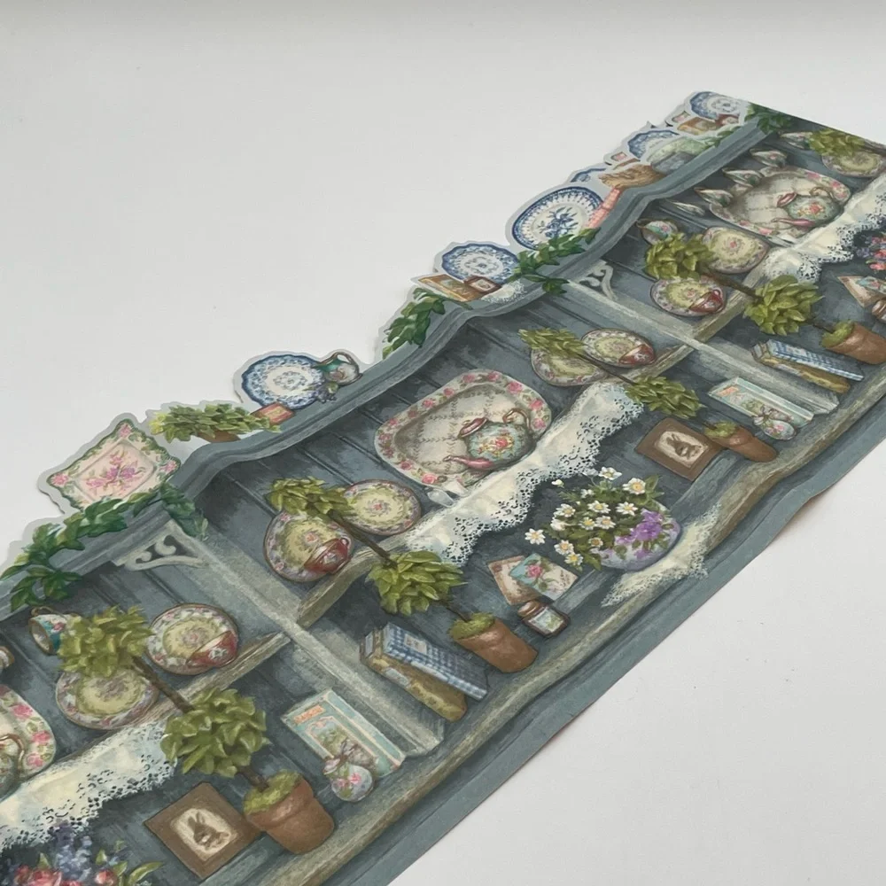 2 Cottage Expressions Home Wallpaper Borders Blue and white China Romantic Craft